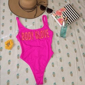 “Body Glove” One piece bathing suit, hot pink